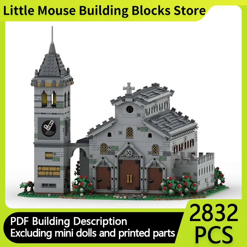 

Medieval Castle Model MOC Building Bricks Ancient Building Cathedral Modular Technology Gift Holiday Assemble Children Toys Suit