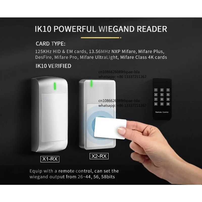 Waterproof Outdoor IK10 Metal Reader 125KHz EM &13.56MHz Mifare DesFire RFID Card Proximity  Access Control