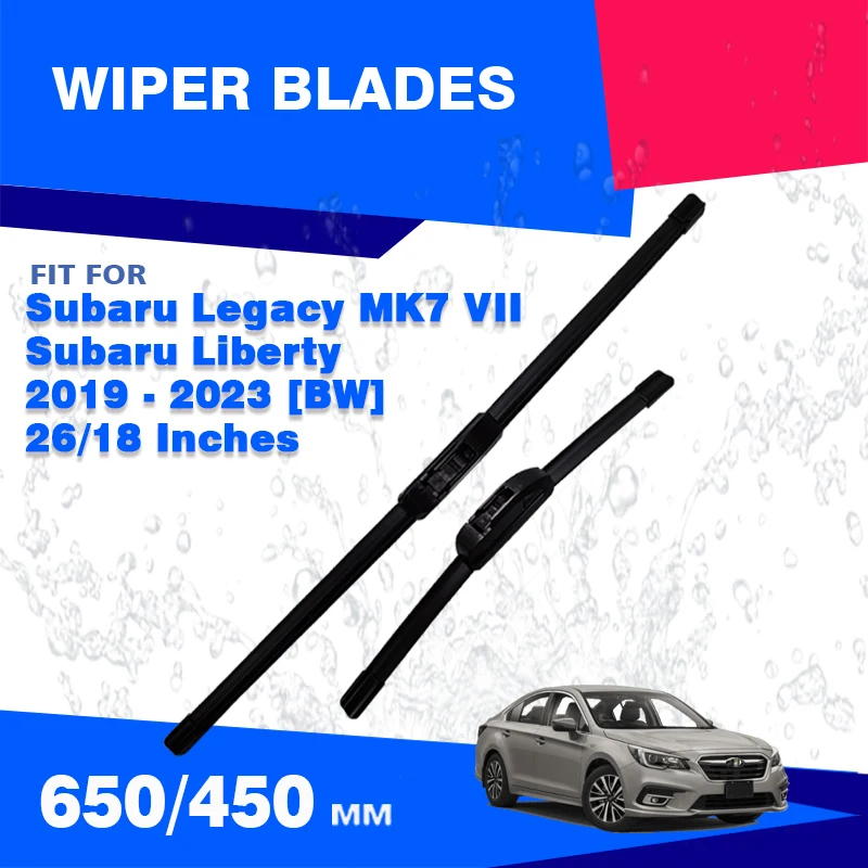For Subaru Legacy 7th MK7 VII BW 2019 2020 2021 2022 2023 Front Windshield Wiper Blades Window Windscreen Brushes Refills Rubber