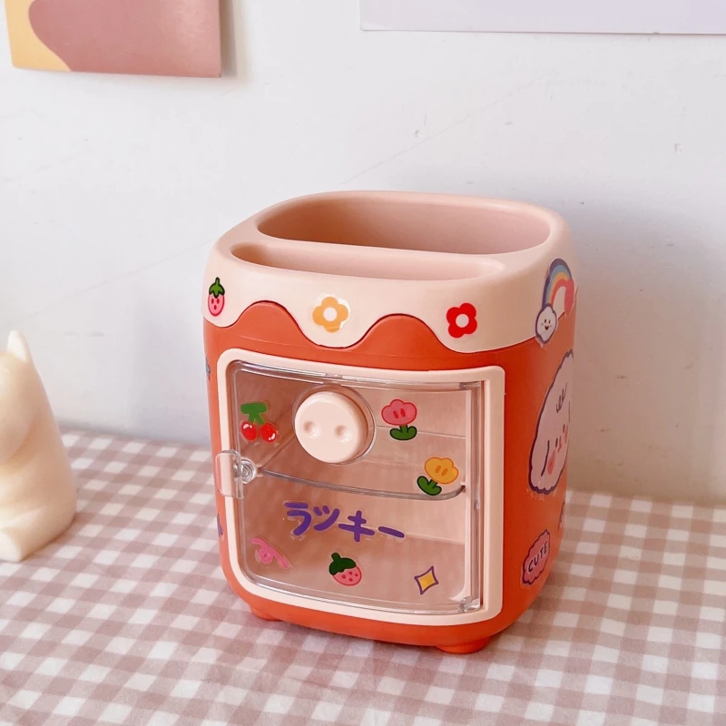 Мультяшный органайзер для хранения канцелярских принадлежностей, пенал, пылезащитный для студенток, женщин и девочек