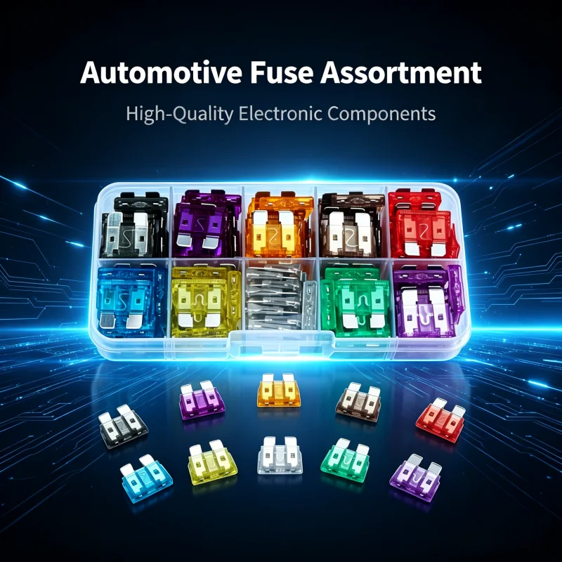 100PCS Car Blade Fuse 2A-35A 10 Kinds Assortment Kit Medium Size Automotive Fuse for Car Igniter Headlight Air Conditioner Repla