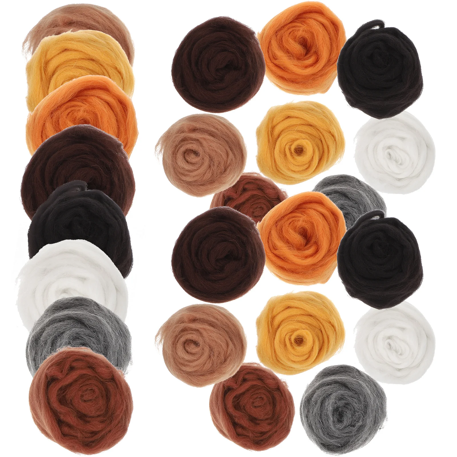 

24 Pcs Wool Kit Thick Felting Wool Kit Yarn Strips for H crafted DIY Needle Crafts Accessories Tools Roving Material