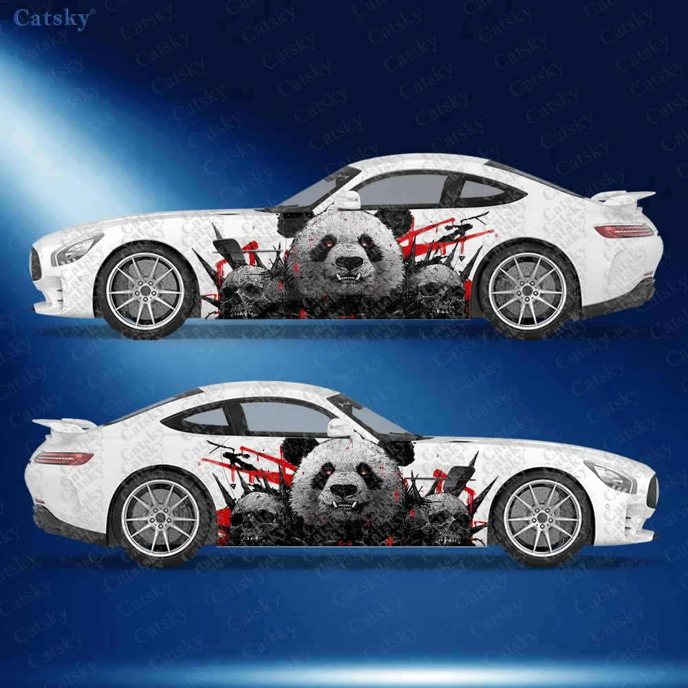 2pcs Fantasy Woman & Wolf King Car Side Decals | Self-Adhesive PVC Waterproof & Scratch-Resistant Stickers, Car Accessory Gift