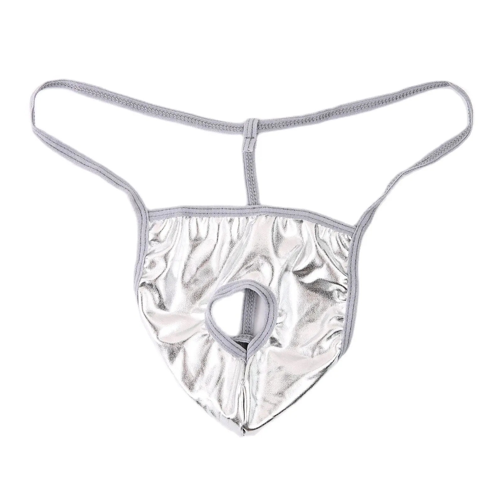 Ropa interior Sexy de CLEVER-MENMODE para hombre, suspensorio de entrepierna abierta, Tanga erótico con agujero para el pene