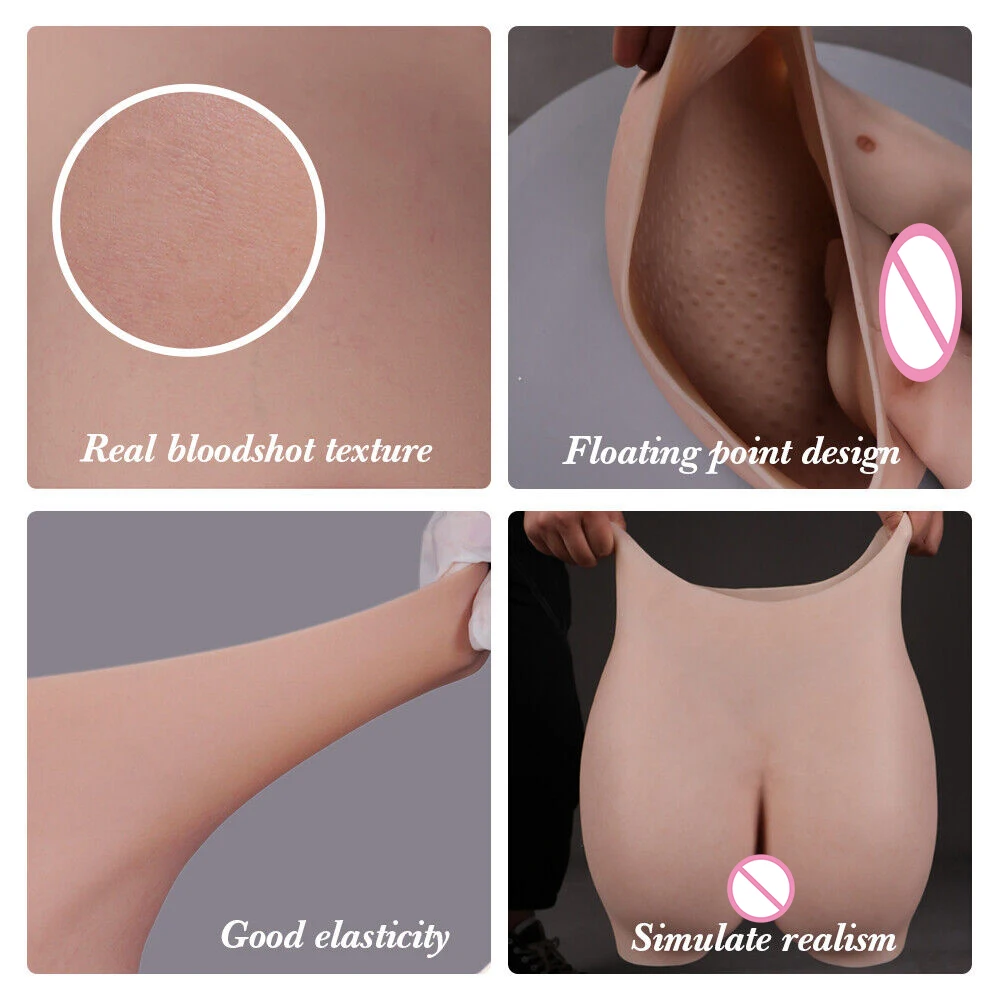 EYUNG 8THpgrade Silicone Realistic Vagina Panties Butt Hip Enhancer Pussy Pant Crossdressing For Transgender Shemale Drag Queen