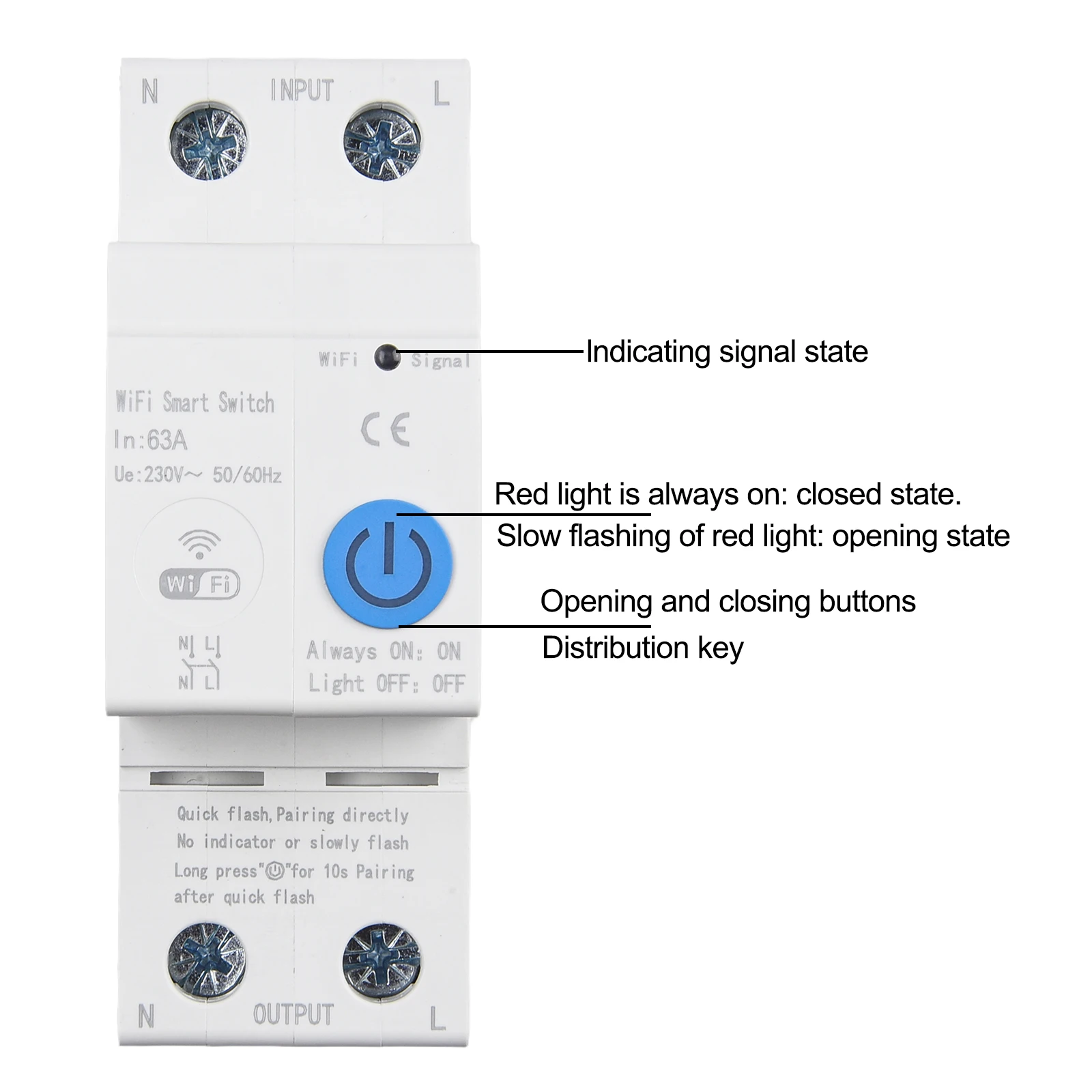 

Автоматический выключатель для практичного дистанционного управления ZigBe, умный переключатель без функции измерения, 50/60 Гц, высокое качество