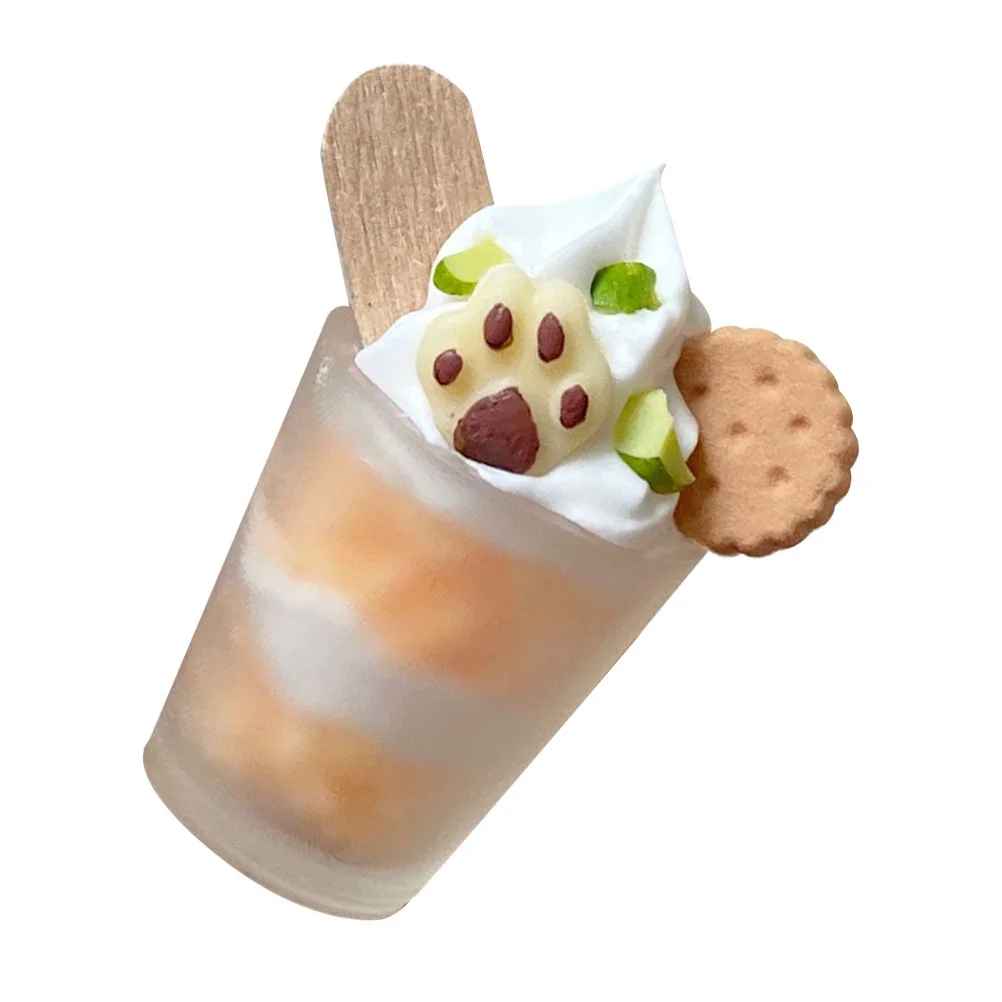 

Мини-домик, мороженое, украшение из смолы, миниатюрный декор для маленького дома, прочный, долговечный, реалистичный миниатюрный десерт, мини-еда