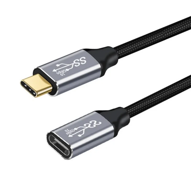 

100 Вт PD 5A Быстрая зарядка USB3.1 Type-C Удлинительный кабель 90 градусов 4K 60 Гц 10 Гбит/с Удлинительный кабель USB-C 5 м MacBook Asus HP Ноутбук