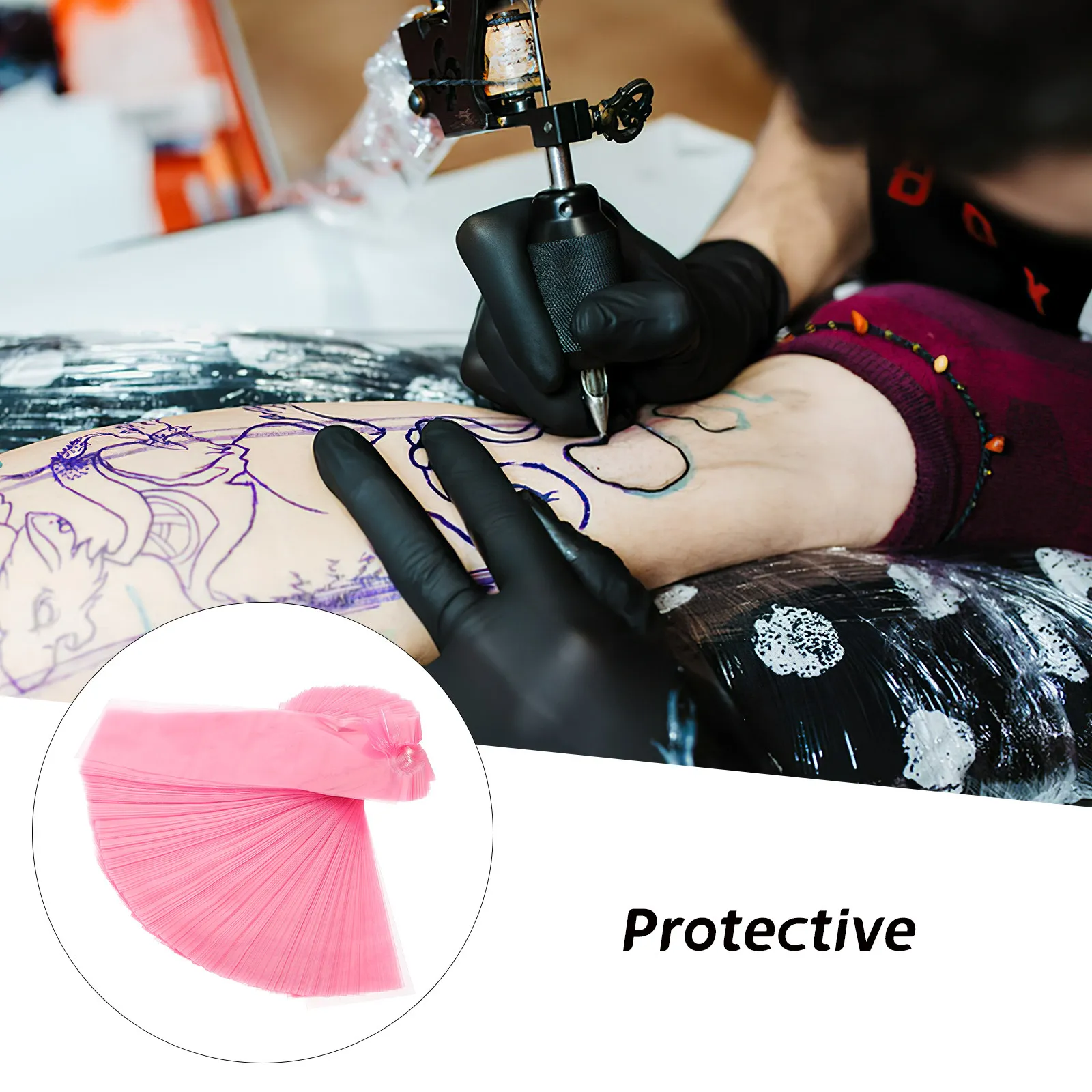 

200 Pcs Tattoo Carrying Bag Bags for Equipment Cute Supplies Machine Pen Covers Case Organizer Wraps Accessories Plastic Sleeve