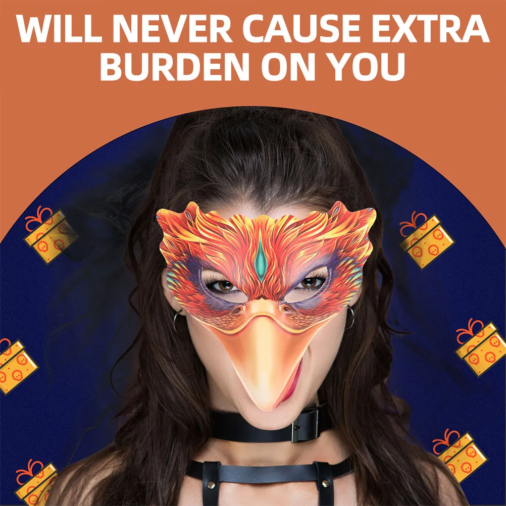 

2Pcs Animal Mask Creative Bird Shape Half Face Lightweight Mask for Masquerade Party Halloween Cosplay Party Accessories