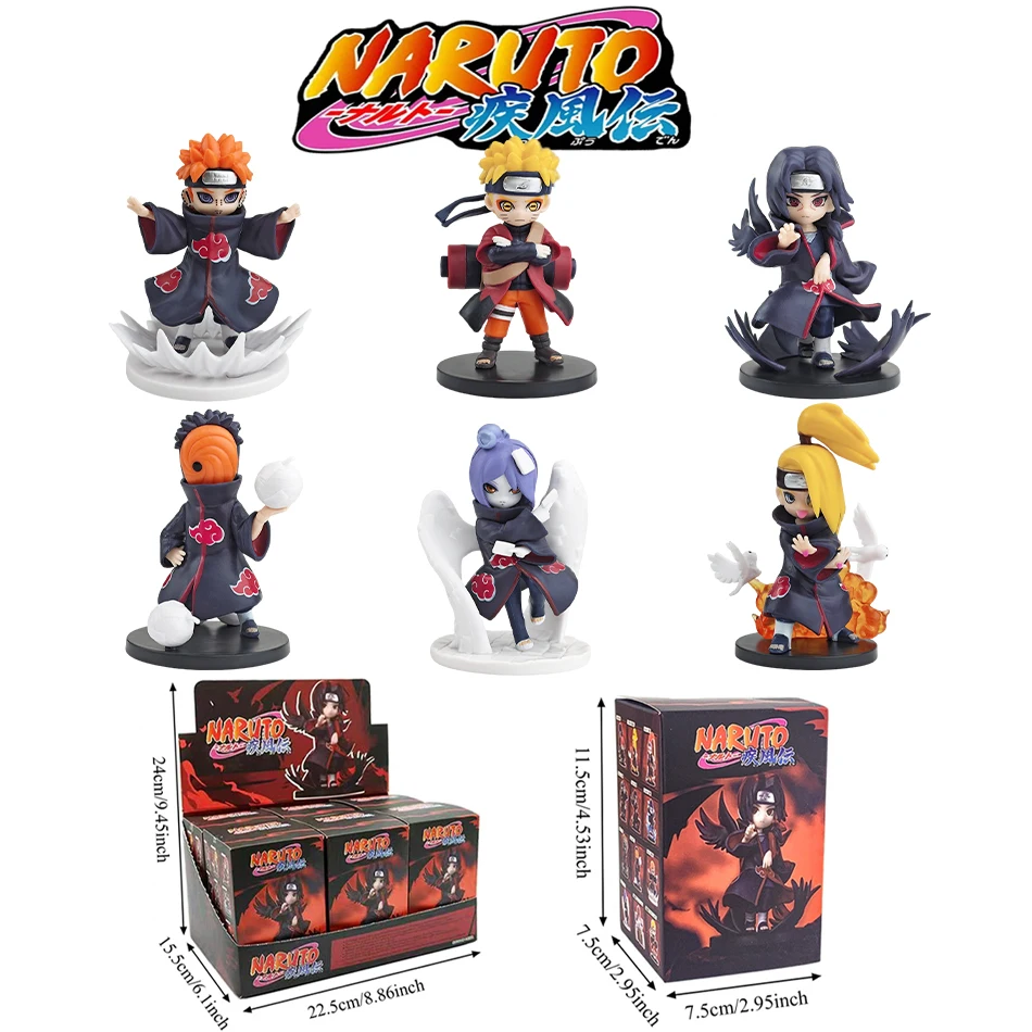 Naruto Shippuden Akatsuki Arc Series Trendy Random Random Blind Box Toys, Mystery Box Collectible Action Figure Surprise Gift