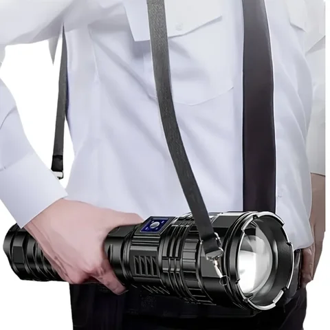 1000w bateria embutida flash luz holofotes de emergência 9km 990000000lm lanternas led mais poderosas tocha tática 15000mah