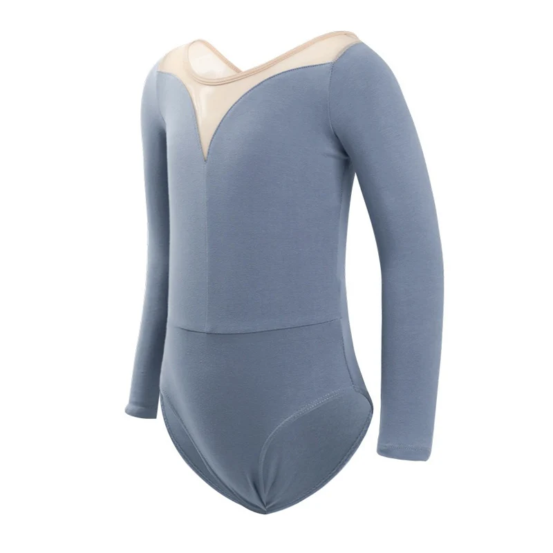 Bodysuit de dança ballet para meninas adolescentes, trajes infantis de balé, emenda de malha, collant de ginástica, manga curta, cor preta