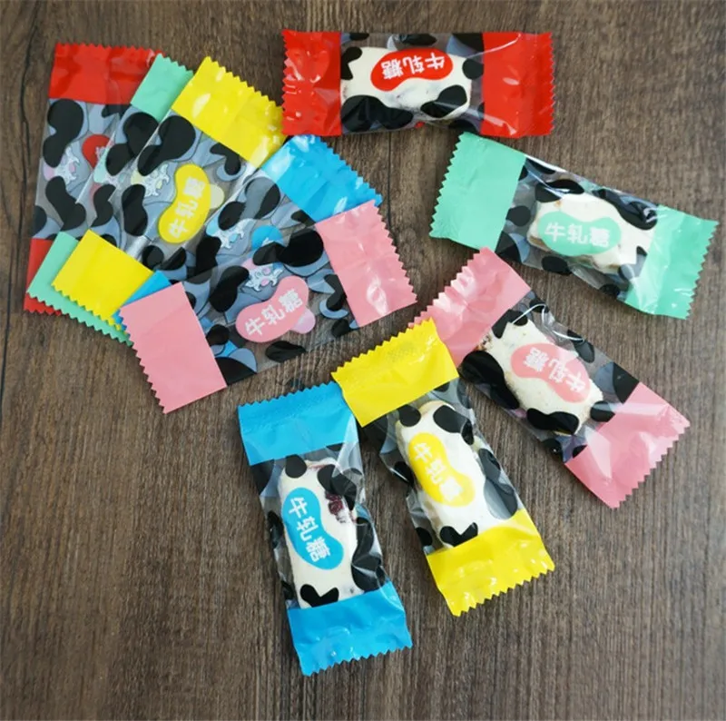 

200Pcs/pack 4x9.5cm Small DIY Handmade Sweet Nougat Candy Packaging Bags Milk Candy Taffy Wrapper Packing