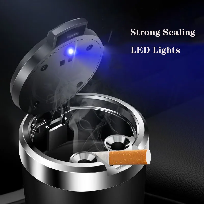 Car ashtray with blue LED light is suitable for SEAT Leon car interior accessories view 3