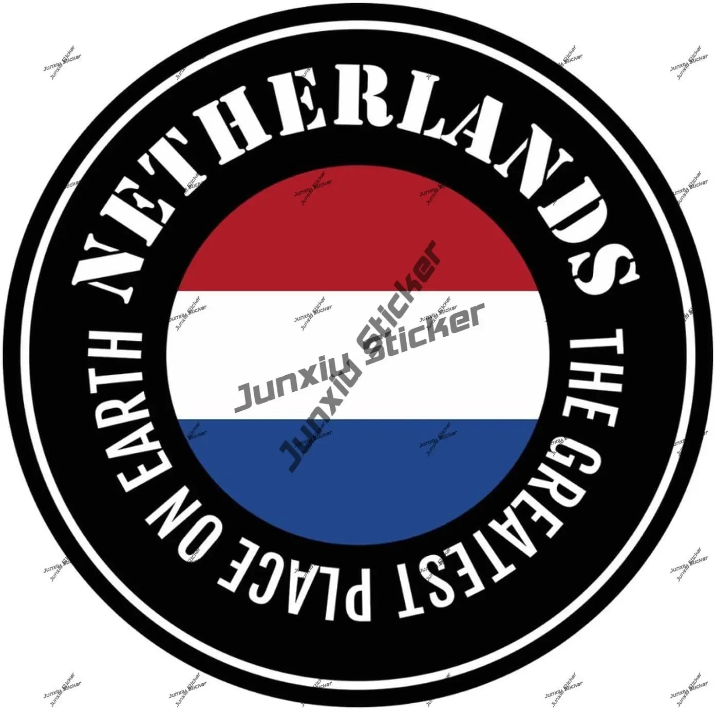 Netherlands Vinyl Decal The Greatest Place on Earth Sticker Netherlands Round Flag Durable Decal for Car Water Bottles Bumper