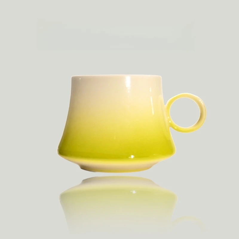 

Ceramic Coffee Cup Gradient Yellow Water Cup Premium Afternoon Tea Coffee Tasting Cup