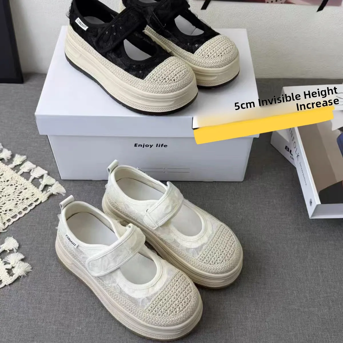 2026-summer-new-fashion-simple-mary-jane-style-women's-fishing-shoes-ultra-lightweight-thick-bottom-magic-tape-slip-on-shoes