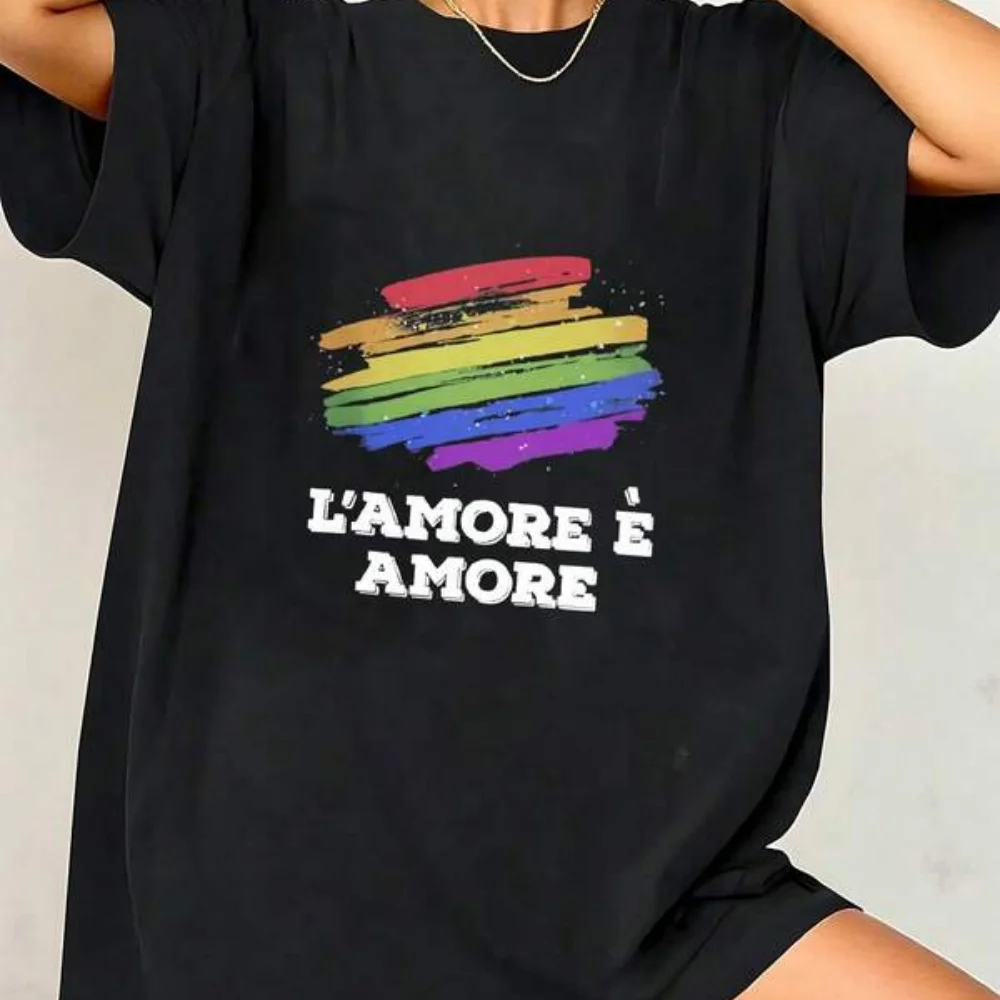 Lgbt Gay Lesbian Pride Rainbow Flag In Italian Women T Shirt