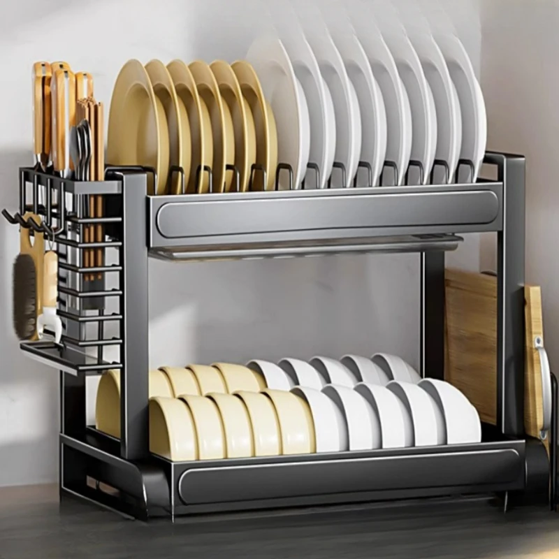 German kitchen bowl rack drain rack household table multifunctional dishes, chopsticks, dishes storage rack