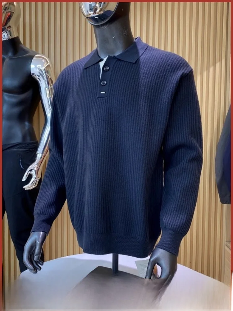 

Мужской вязаный свитер Long Sve Ne в стиле ретро, текстурированная ткань, роскошный итальянский дизайн, дышащий, удобный, городский...