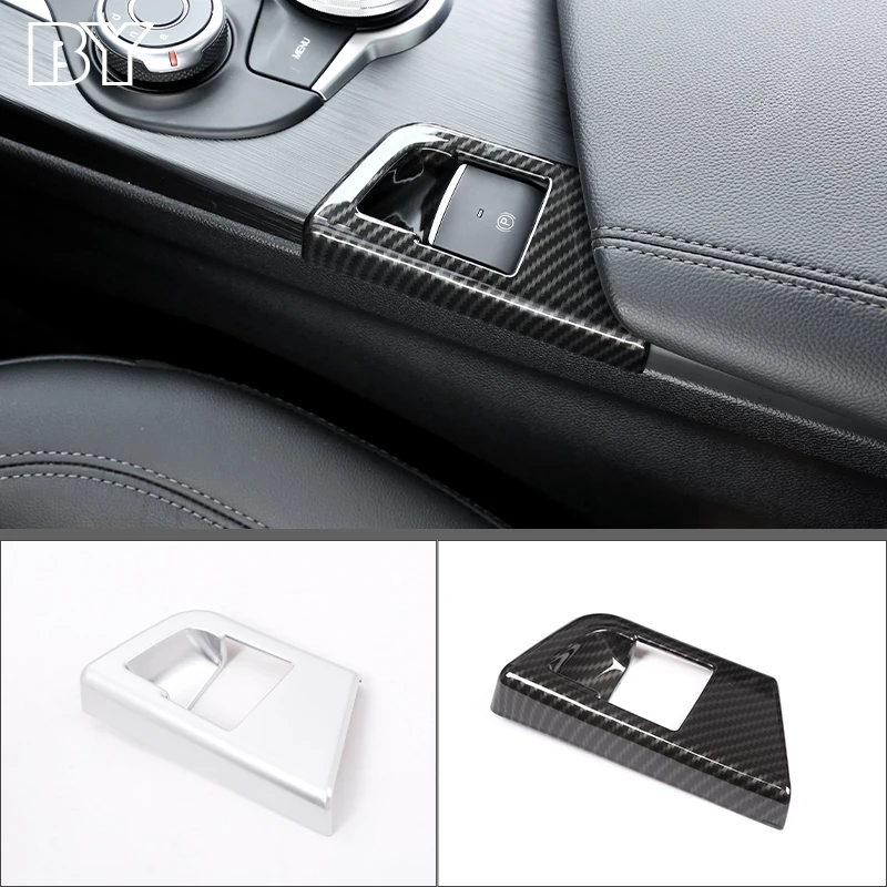 For Alfa Romeo Giulia 2017 2018 2019 Car Accessories 1 Pcs ABS Chrome Carbon Fiber Electronic Handbrake Decoration Cover Trim