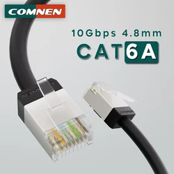 COMNEN Cat6A F/UTP Ethernet Cable Slim Short 4.8mm Cable RJ45 internet 10G Patch Cord Lan for Patch Panel to Switch Flexiable