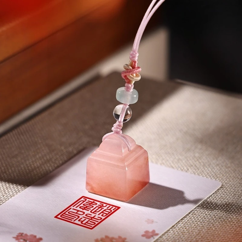 Seal carving couple seal hand weaving men and women jewelry jade seal name Chinese style gift
