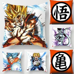 Anime Dragon Ball Pillow Cover Cartoons Son Goku Action Figures 45x45cm Square Pillowcase Sofa Decor Cushion Cover Toys Gifts