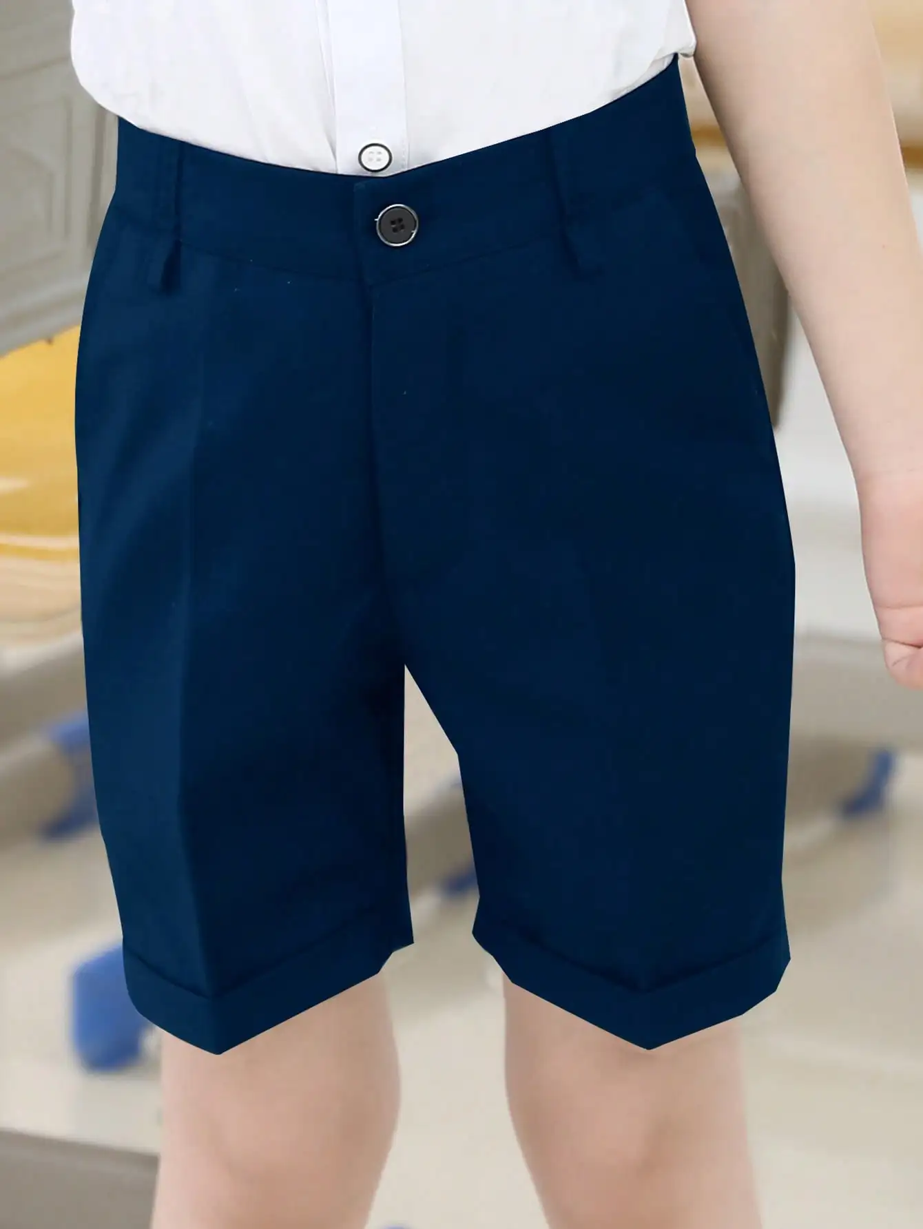 Children's campus five point shorts  Solid neutral and fresh style five point shorts Children's school uniform shorts