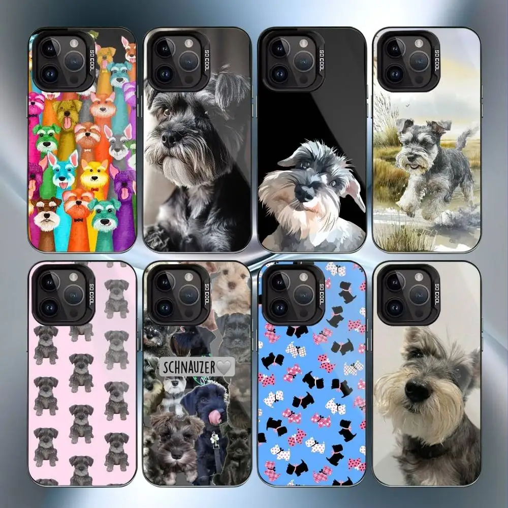 

Autumu Miniature S-Schnauzer dog art Phone Case For iPhone17, 16,15,14,13,12 Pro Max Black Candy Matte Shockproof Cover