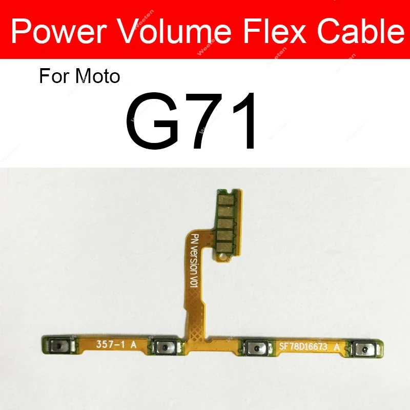 Câble flexible de bouton latéral de volume d'alimentation pour Motorola, pièces de rechange, Moto G10, G20, G30, G40, G50, G60, G60S, G31, G41, G51, G71, G100, G200, 5G