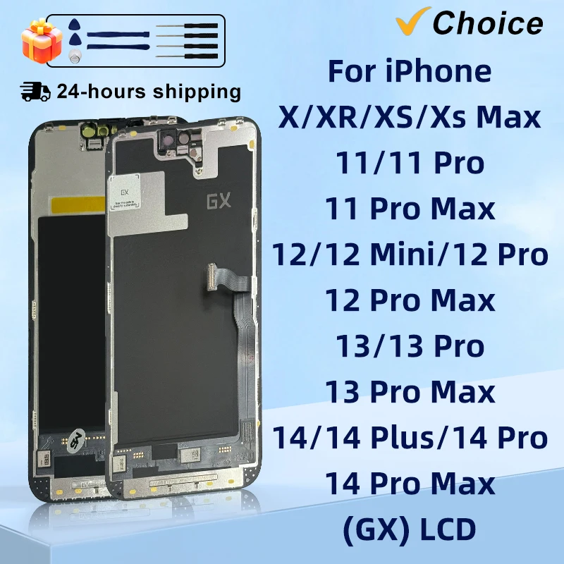 GX OLED für iPhone X XS XR XS Max LCD 11 Pro Max 13 Pro Max 14 3D Touch Screen Digitizer 12 Mini 12 14 Pro Max Ersatzteile
