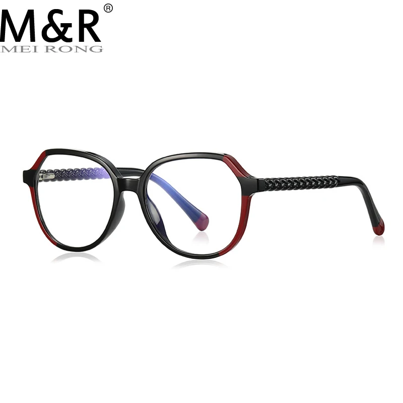 New 2023 Fried Dough Twist Spring Mirror Leg TR Glasses Frames Polygon Anti-blue light Women Optical Fashion Computer Glasses