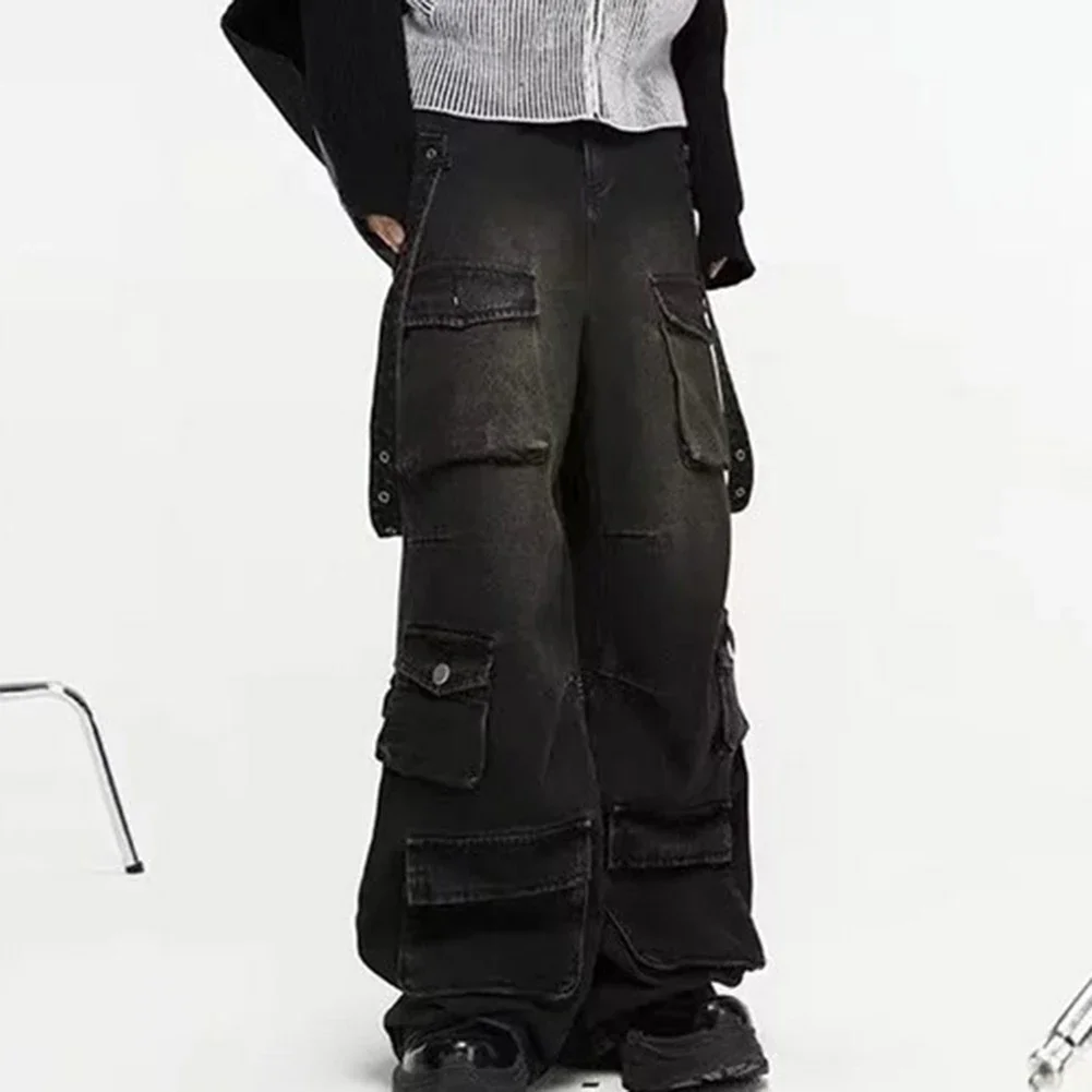 

Autumn Spring Trousers Men Pants Daily Holiday Baggy Cargo Jeans Loose Pants Men Multiple Solid Color Straight