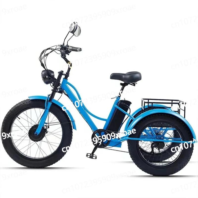For Long Distance 65km Adult Electric Bike Fat Tire Mountain For Man 48V 750W Powerful Electric Tricycle Adults Cargo Offroad
