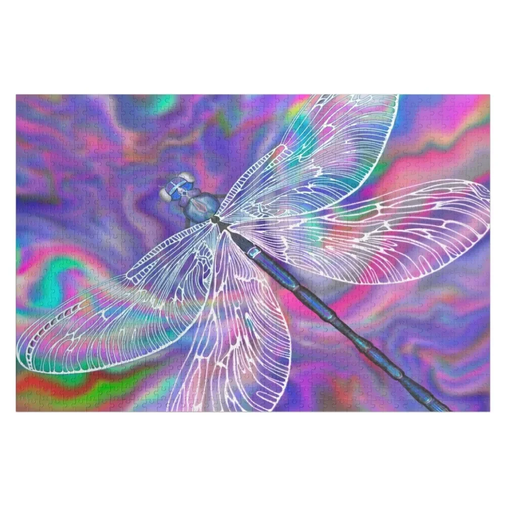 

Purple Hologram Glowy Dragonfly Jigsaw Puzzle Wooden Jigsaws For Adults Baby Toy Customizable Gift Name Wooden Toy Puzzle