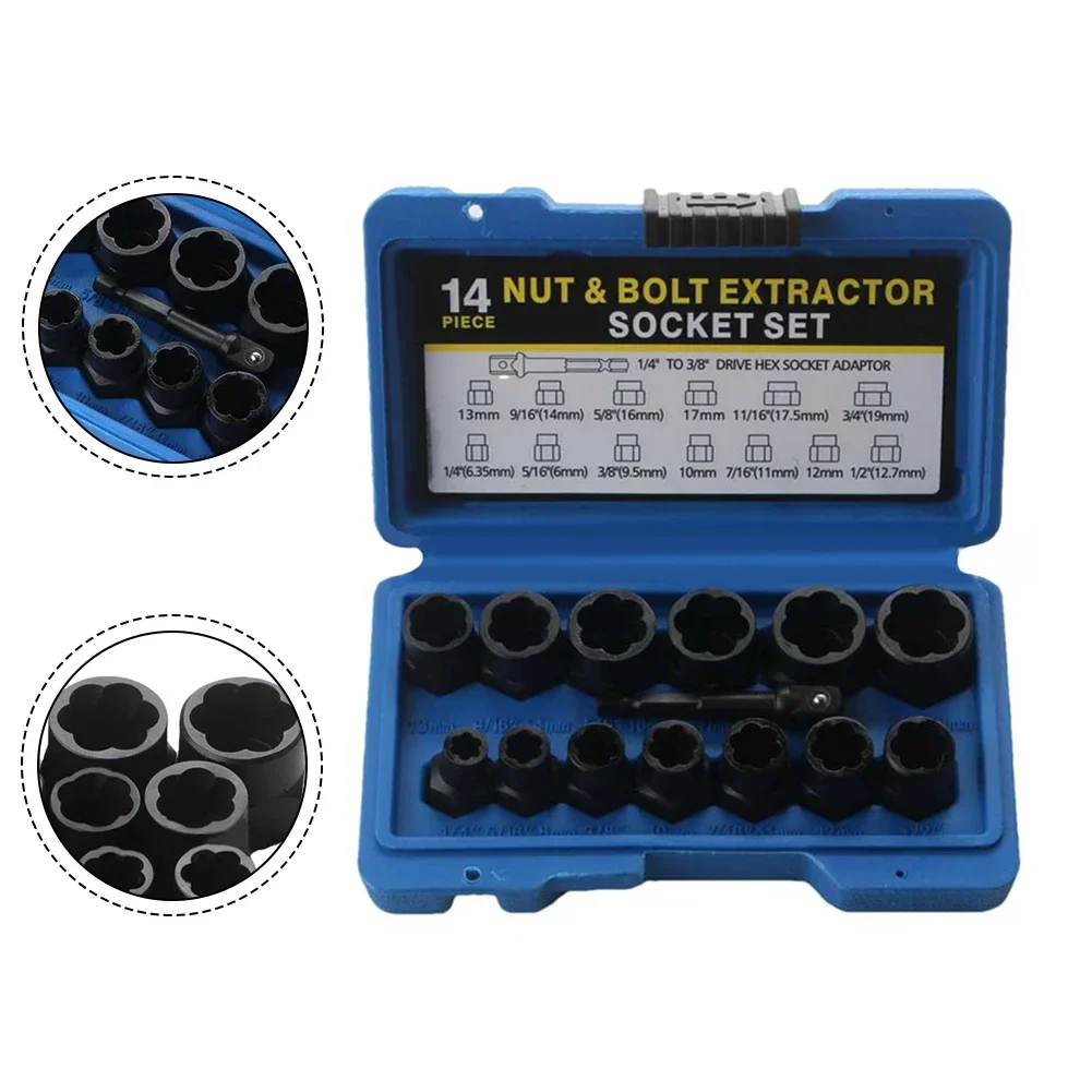 Für DIY-Projekte, Innensechskant-Adapter, Kfz-Mutter-Entfernungsset, Adapter, robustes Gehäuse, hochfeste Materialien