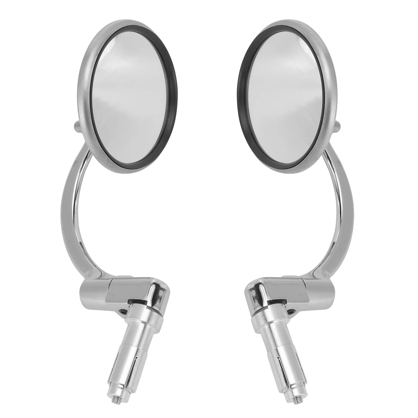 2 Pcs Universal Chrome Round Rearview Mirrors Bar End Side Mirrors for Motorcycle Chopper Scooter Cafe Racer Accessories