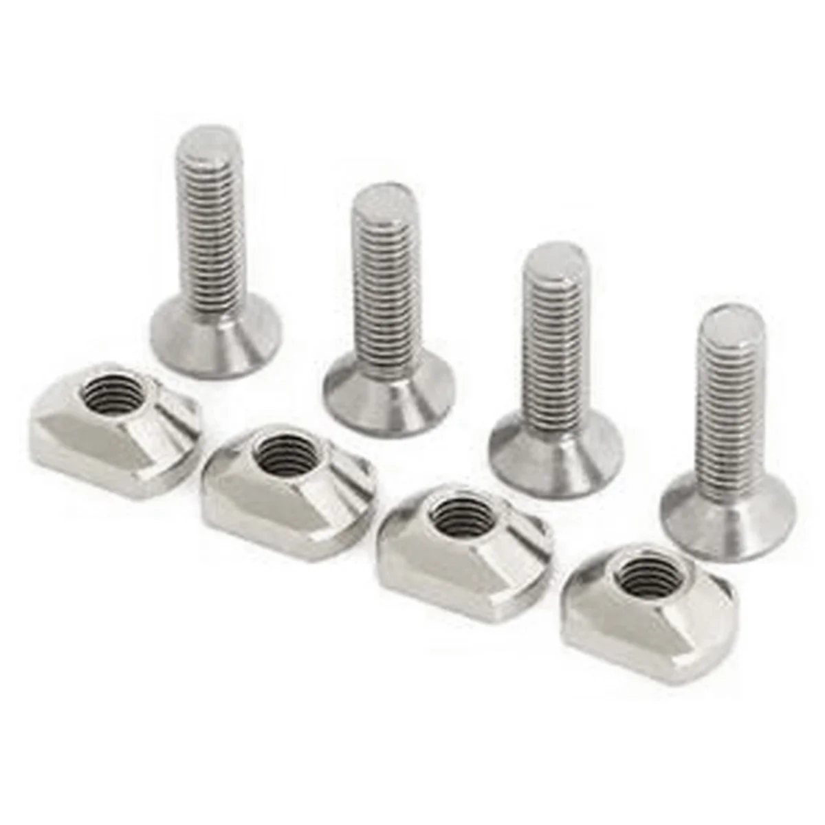 4Pcs M6 Hydrofoil Mounting Brass T-Nuts for Surfing All Hydrofoil Tracks Outdoors Surfing Accessories Silver