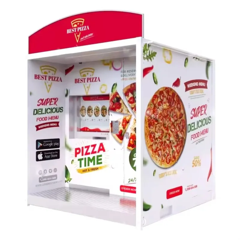 Multi‑flavor Automatic Pizza Vending Machine Independent Raw Material Storage Custom Recipe Unmanned Hot Pizza Selling Machine