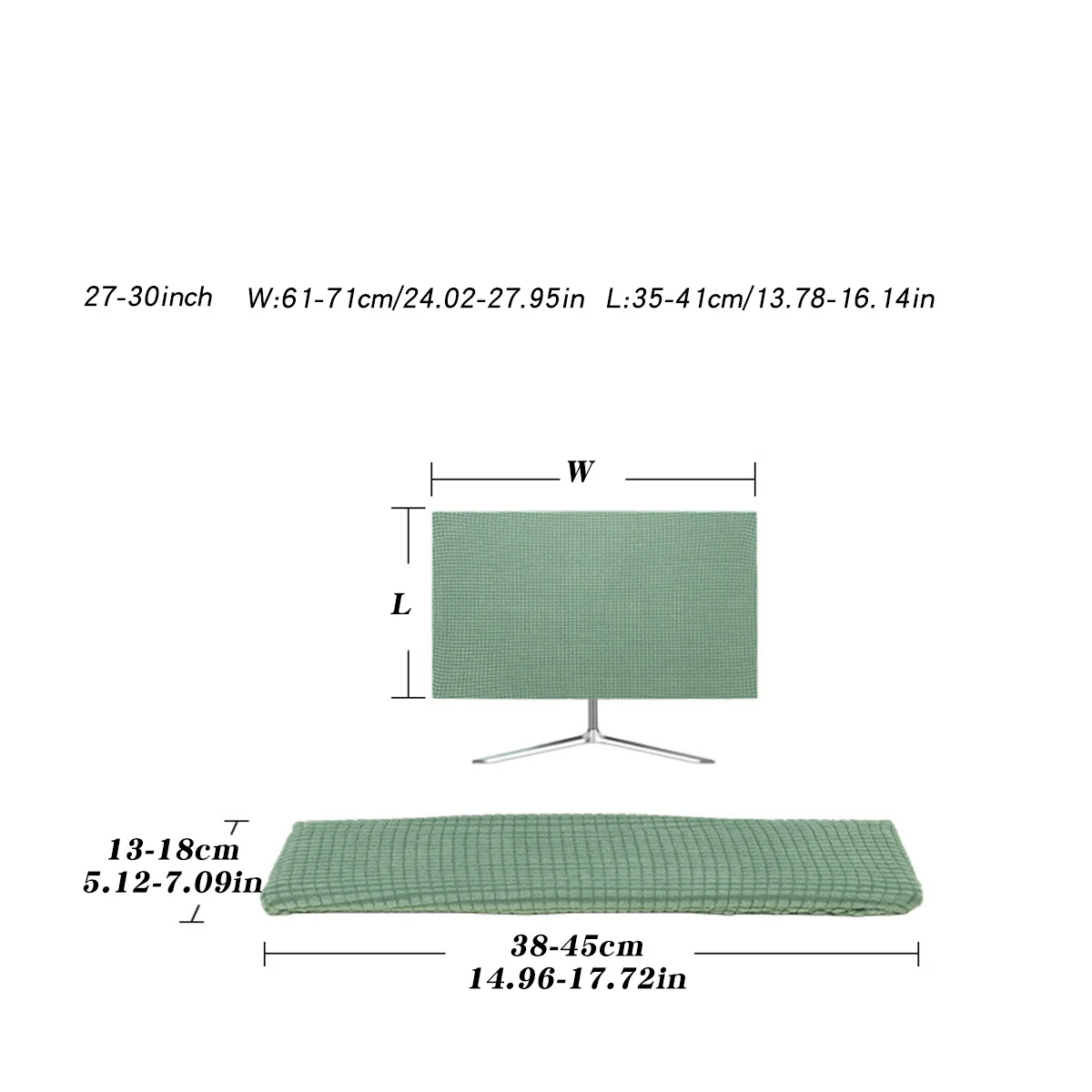 Computer monitor dust cover 2-piece set (1 Monitor cover and 1 keyboard cover) elastic, suitable for 24-30 inch monitors