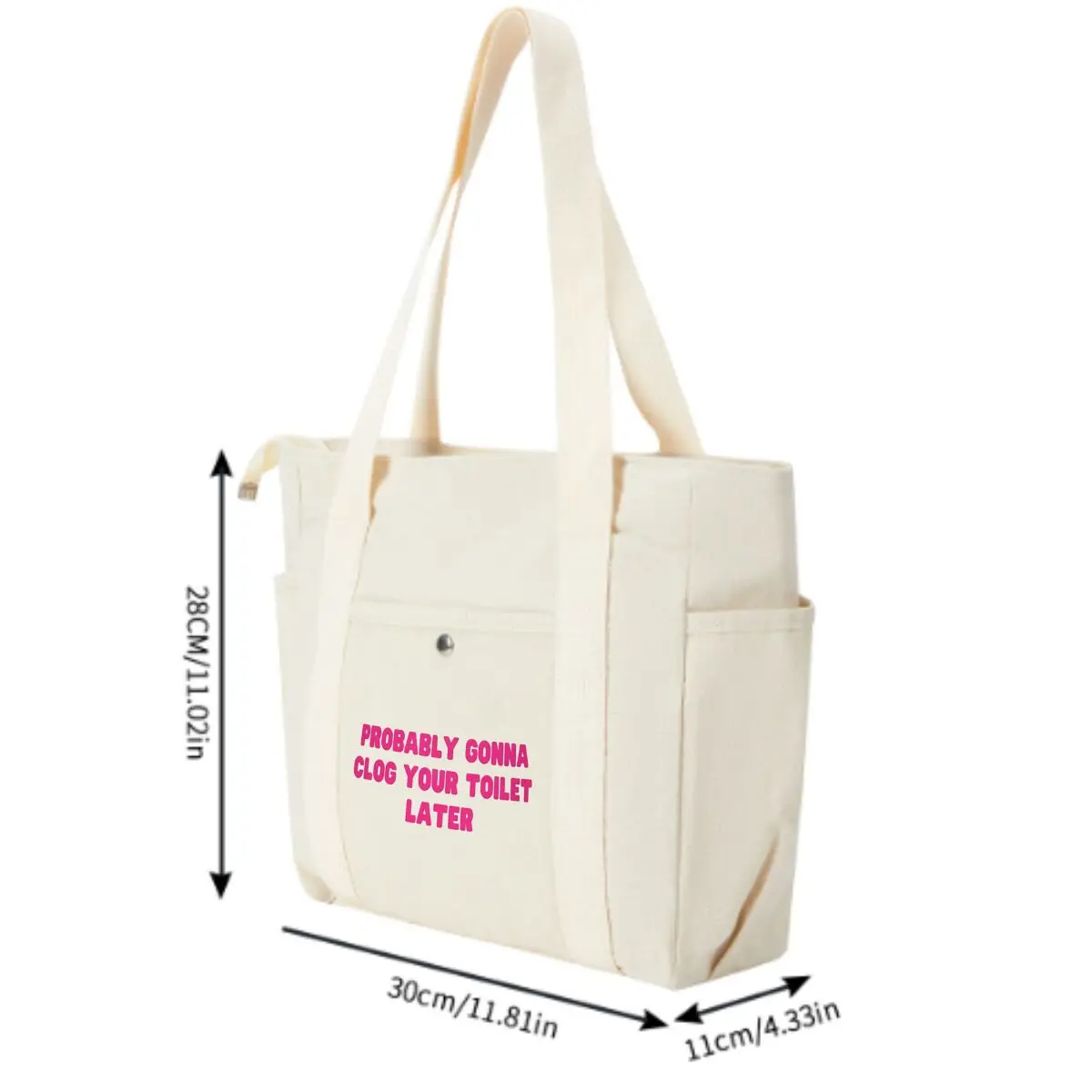 Probably Gonna Clog Your Toilet Later Large Capacity Multi-Pocket Shoulder Bag Office Commute Tote