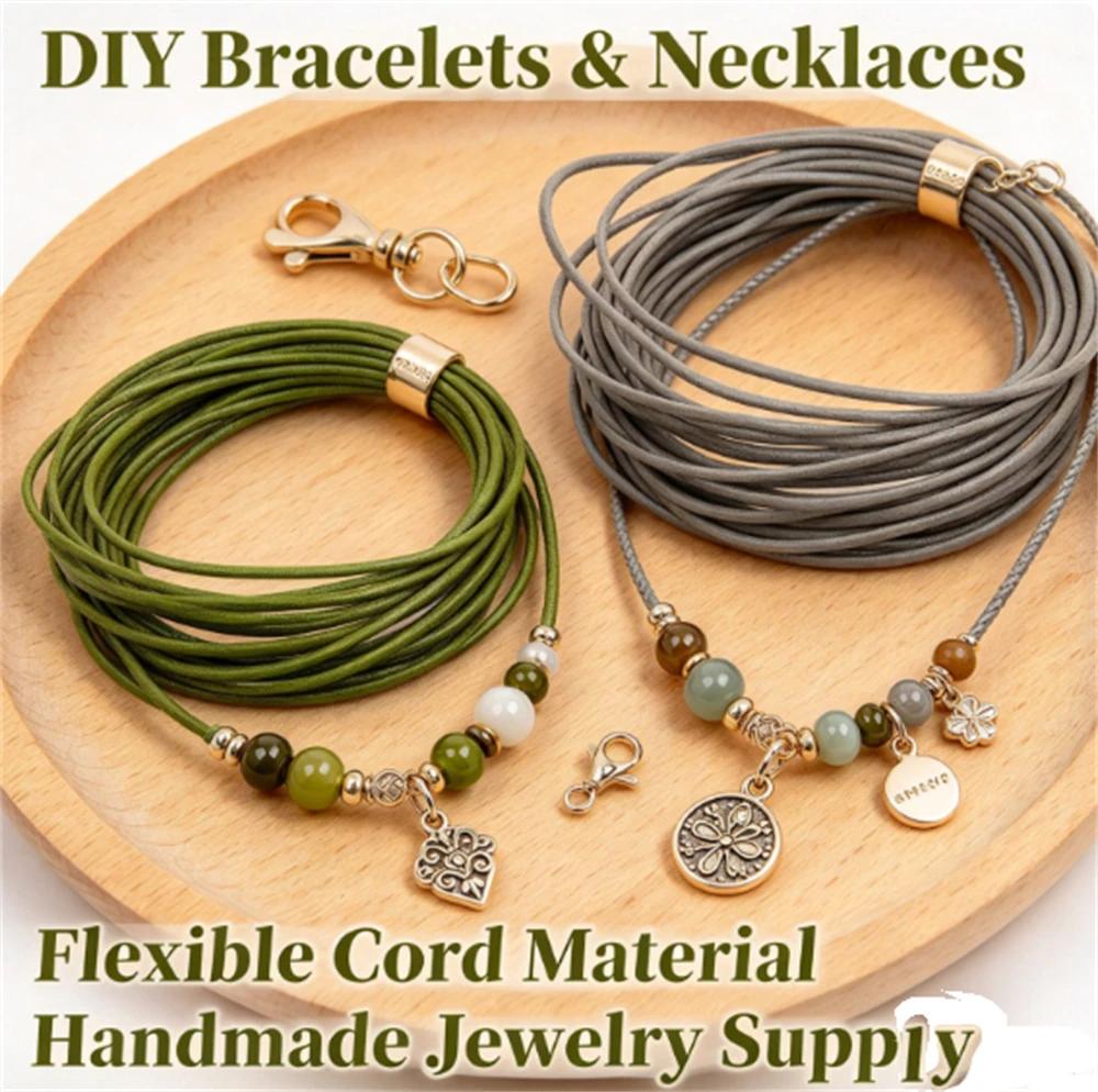 5m Green 1mm High-Quality Round Elastic Band Elastic Thread DIY Bracelet Findings Rope String For Jewelry Making Accessories
