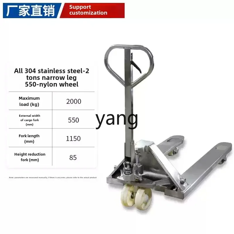 Lmm manual hydraulic pallet truck hydraulic pressure 304 stainless steel trolley trailer