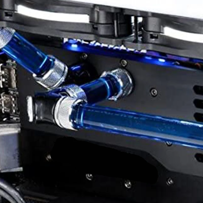 أنبوب صلب شفاف مبرد بالماء للكمبيوتر ، لا يوجد أنبوب رابط مشطوف ، طول من من من من من من من شطف ، 16 من شطف أو 12 من الشطب ، شفاف ، 4 عبوات