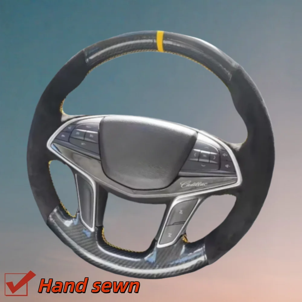 

Индивидуальный противоскользящий чехол на руль из замши и карбоновой кожи для Cadillac XT5, XTS, CT6, ATSL