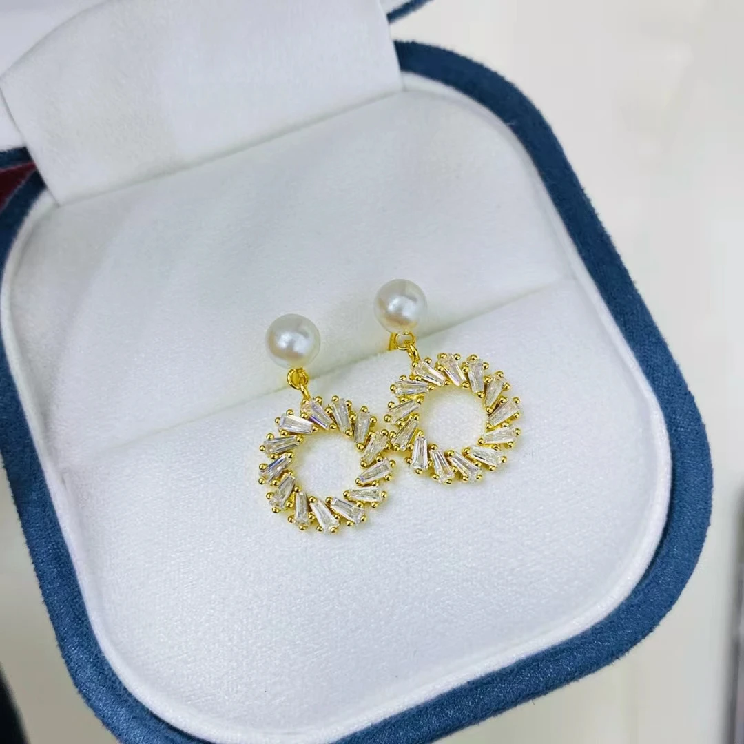 

Оптовая продажа, серьги из стерлингового серебра 925 пробы, фурнитура для крепления, базовые монтажные детали, аксессуар для жемчуга 3-5 мм