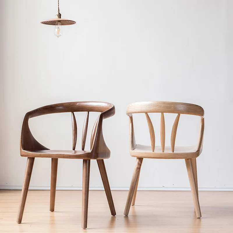 Nordic restaurant study dining chair, modern minimalist home chair with backrest