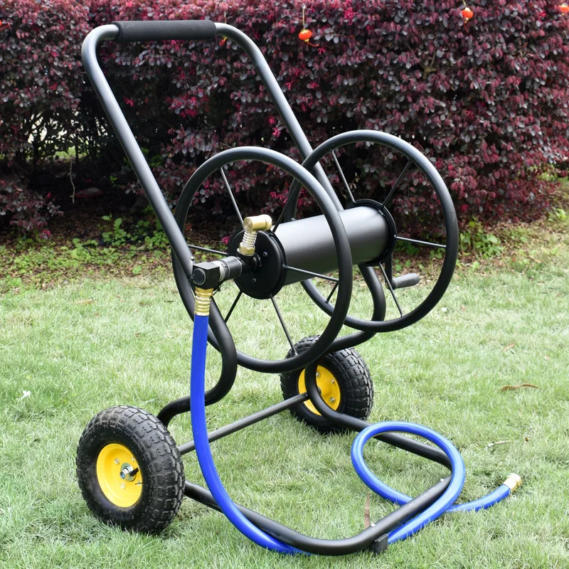 Push metal water pipe storage rack household coil wash car watering water pipe truck hose storage garden pipe reel